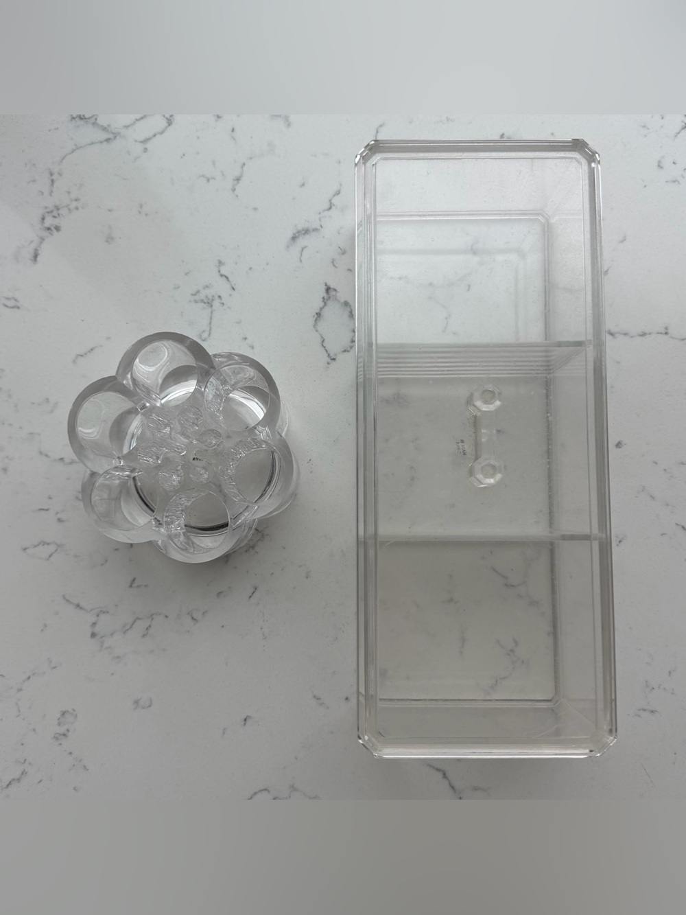 Clear Acrylic Makeup Organizer Set - Transparent